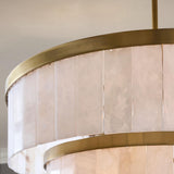 Hanging poles& Alabaster Tiles of Windham Alabaster 3 Tier Chandelier