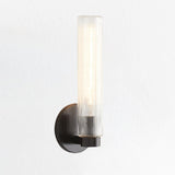 Fluted Glass Indoor/Outdoor Sconce 3"