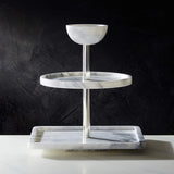 White Marble Tiered Serving Stand