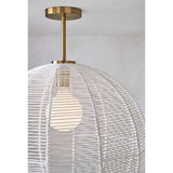 Ivory Woven Rope 19" Kids Flush Mount Ceiling Light