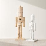 White Travertine Large Christmas Nutcracker 4.75"Wx4.5"Dx17"H