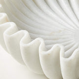 Reve Round Fluted White Marble Bowl