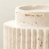 Tycho White Travertine Taper Candle Holder