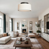 Linen Shade Flush Mount, Flush Mount