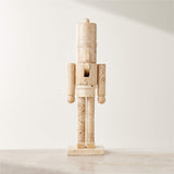 White Travertine Large Christmas Nutcracker 4.75"Wx4.5"Dx17"H